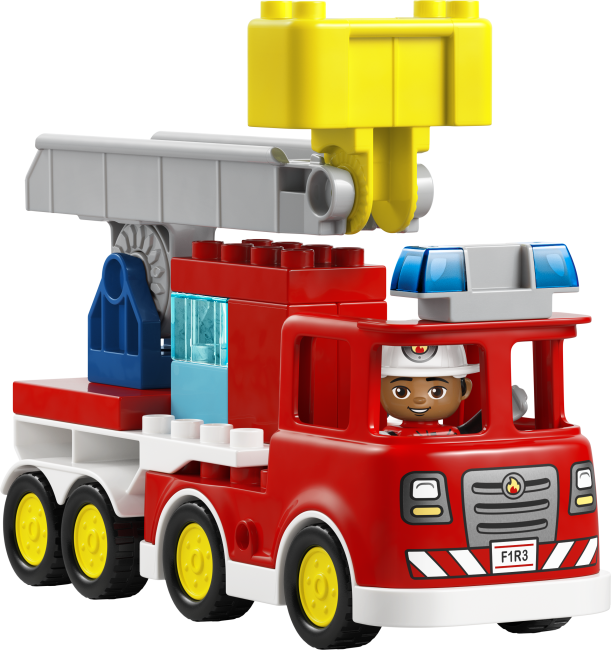 10473 Ugunsdzēsēju auto ar šļūteni un ugunsdzēsēju