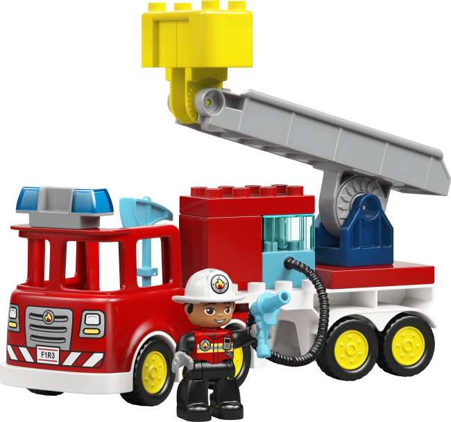 10473 Ugunsdzēsēju auto ar šļūteni un ugunsdzēsēju