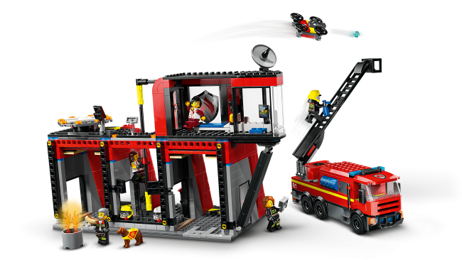 60414 Tuletõrjedepoo koos tuletõrjeautoga