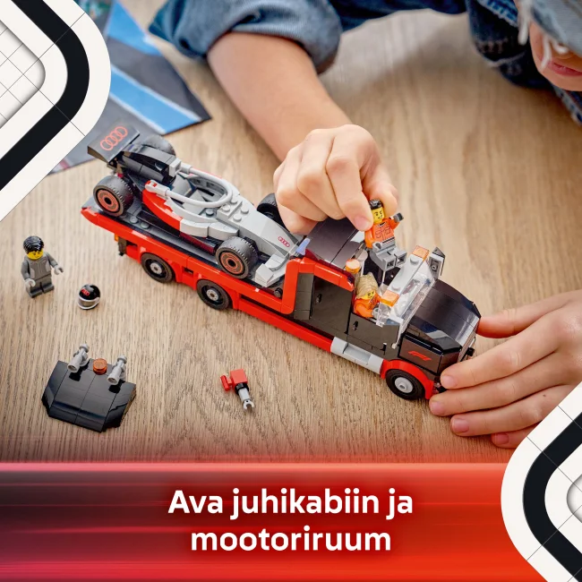 60493 F1®-kuljetusauto ja Audi F1® ‑kilpa-auto