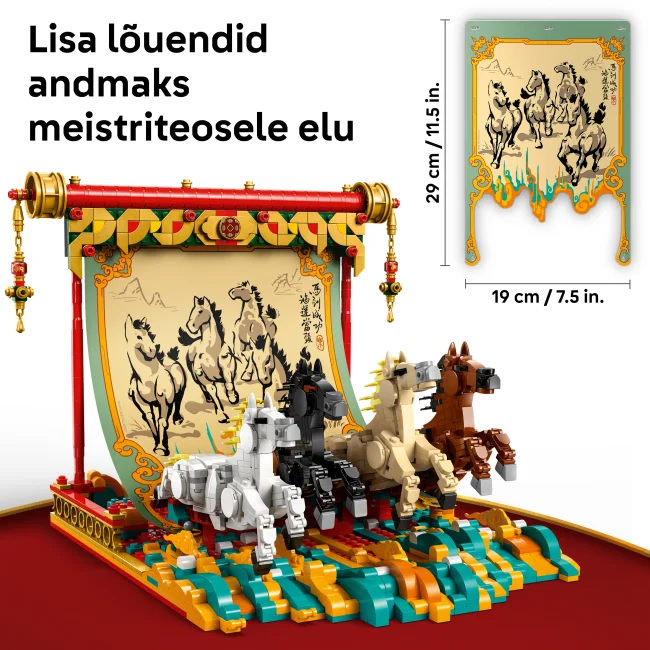 80119 Auļojošo zirgu audekls